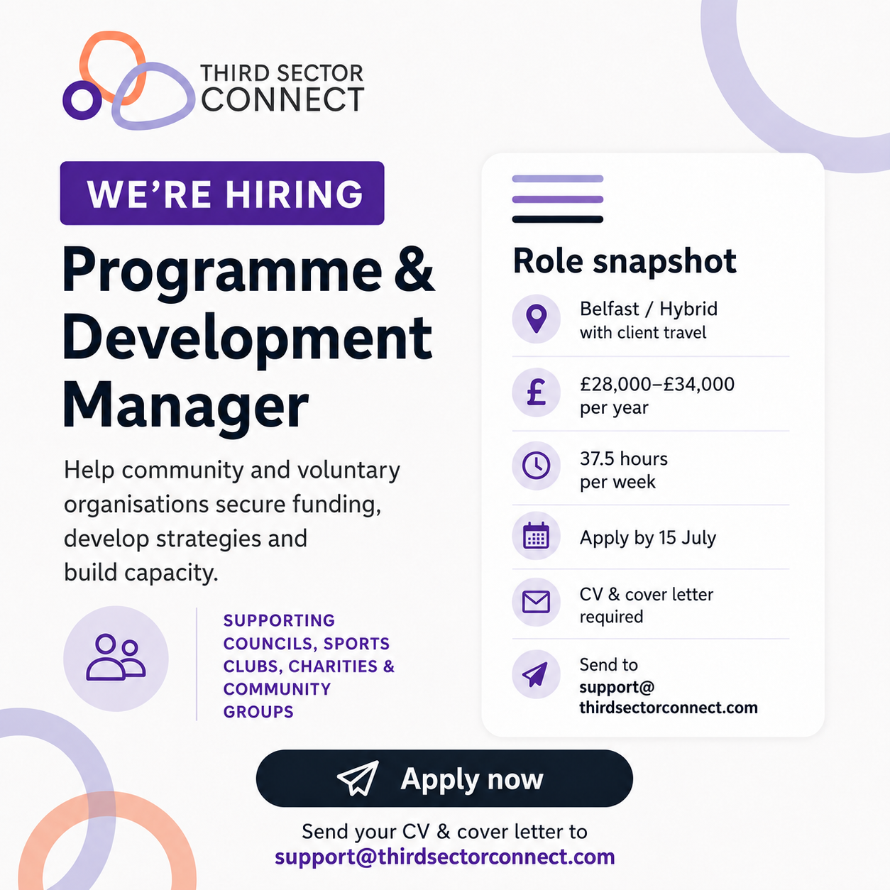Third Sector Connect Programme and Development Manager recruitment graphic
